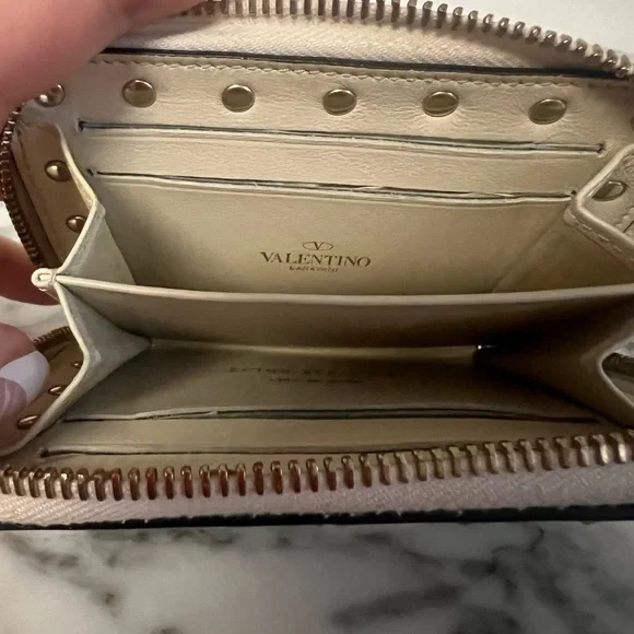 Valentino Garavani rock stud zip around wallet